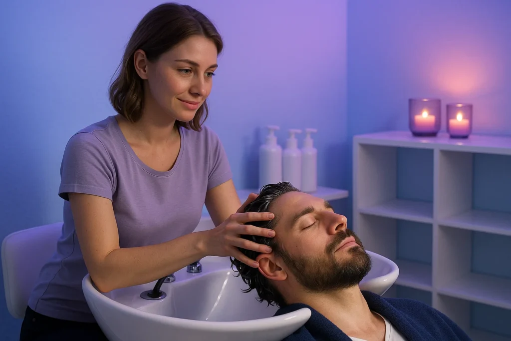 Haare waschen beim Friseur
