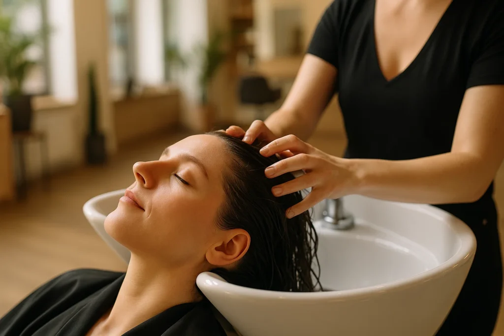 Kopfmassage beim Friseur